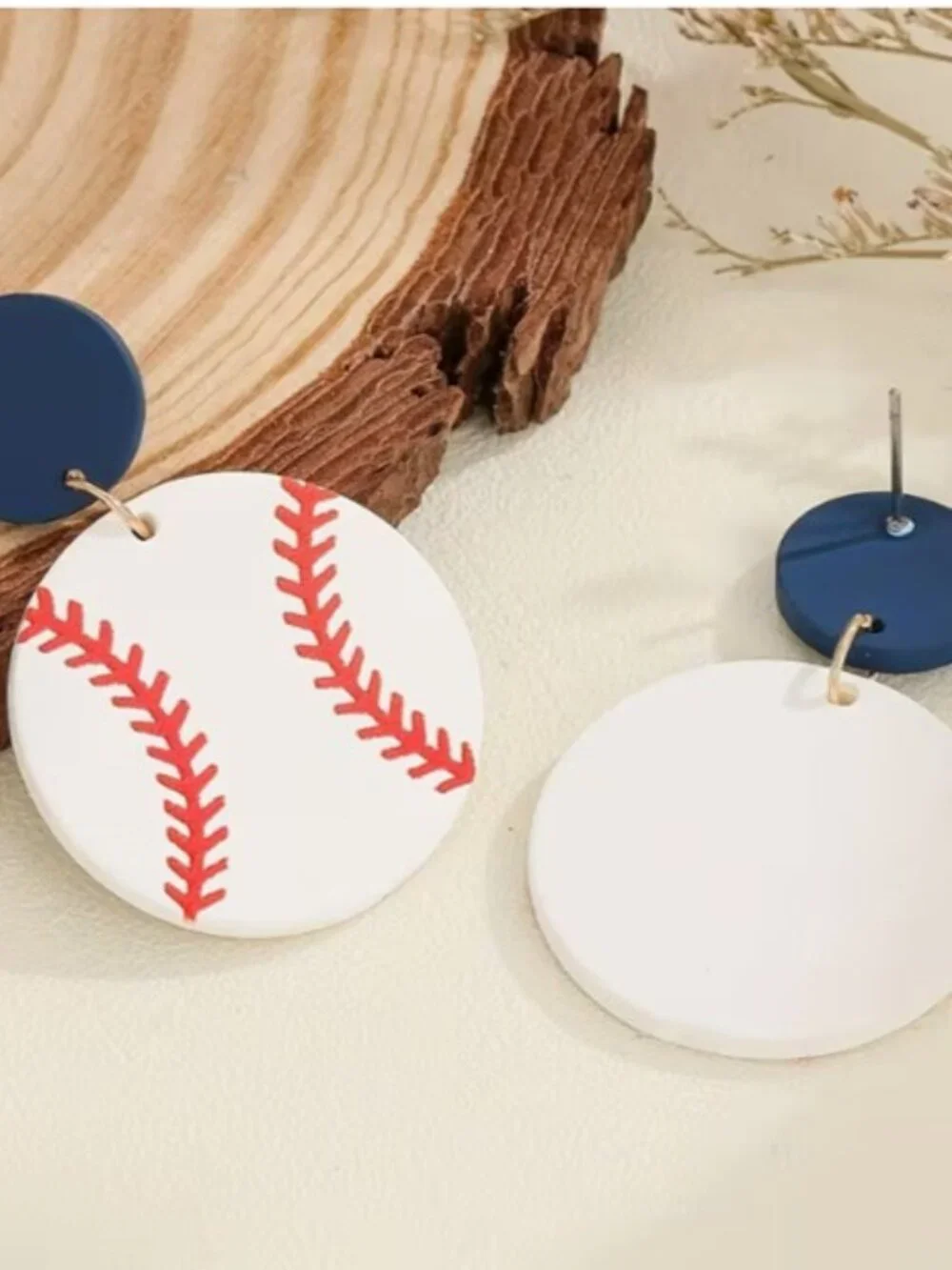 Red, White & Blue Baseball Statement Dangle Earrings (NEW & PRETTY!)